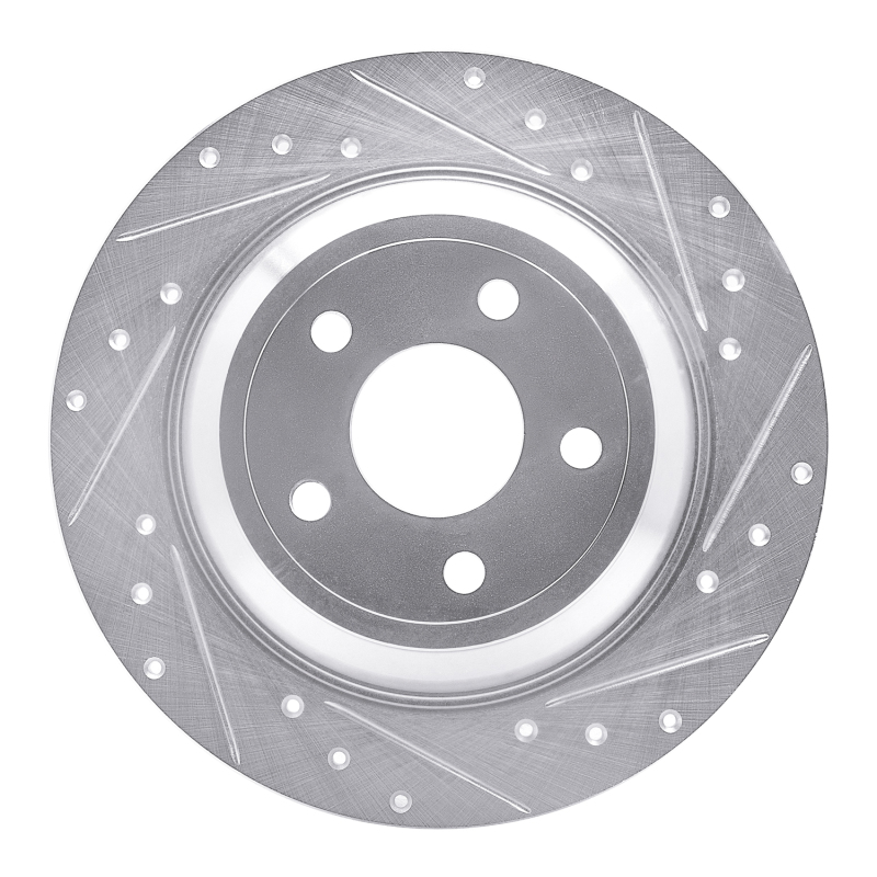 Ford Bronco Sport Brake Rotor (1) - Rear Right - R1 Concepts - Drilled & Slotted - Silver - `16-`25